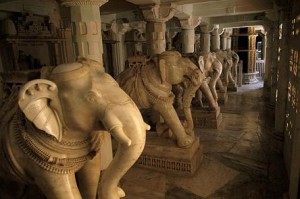 Dilwara jain temple marble elephants mountabu